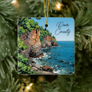 Door County, Wisconsin Reise-Souvenir Andenken   Keramikornament