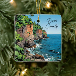 Door County, Wisconsin Travel Souvenir Keepsake   Keramikornament