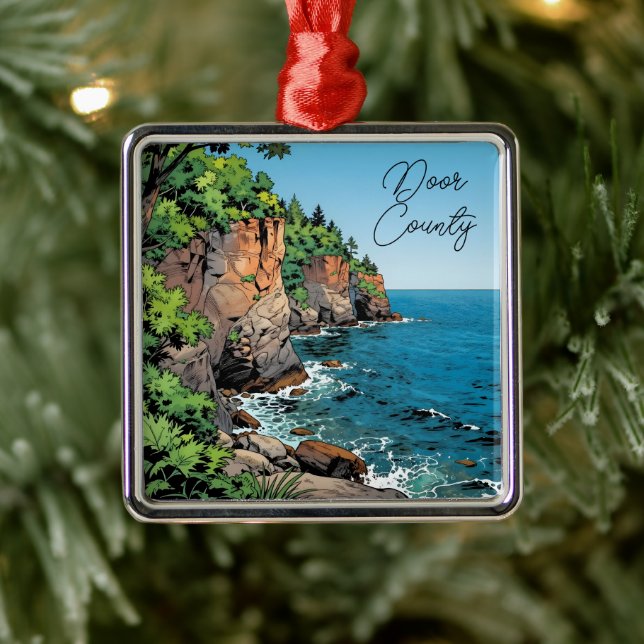 Door County, Wisconsin Travel Souvenir Keepsake Ornament Aus Metall (Baum)