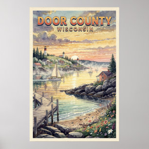 Door County Wisconsin Vintage Reise Poster