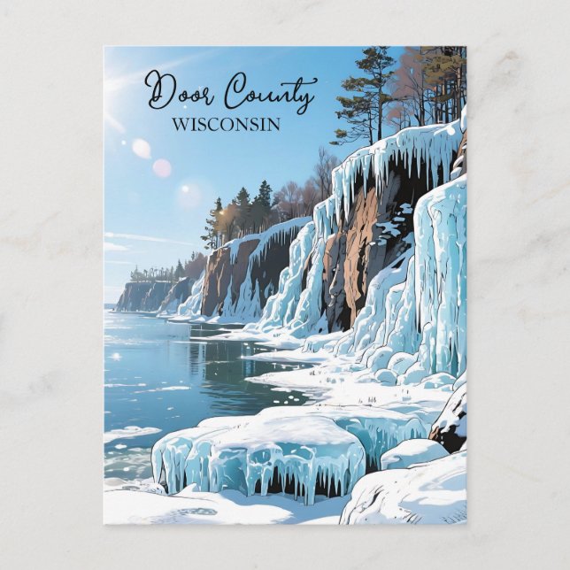 Door County  Wisconsin Winter Poem   Postkarte (Vorderseite)