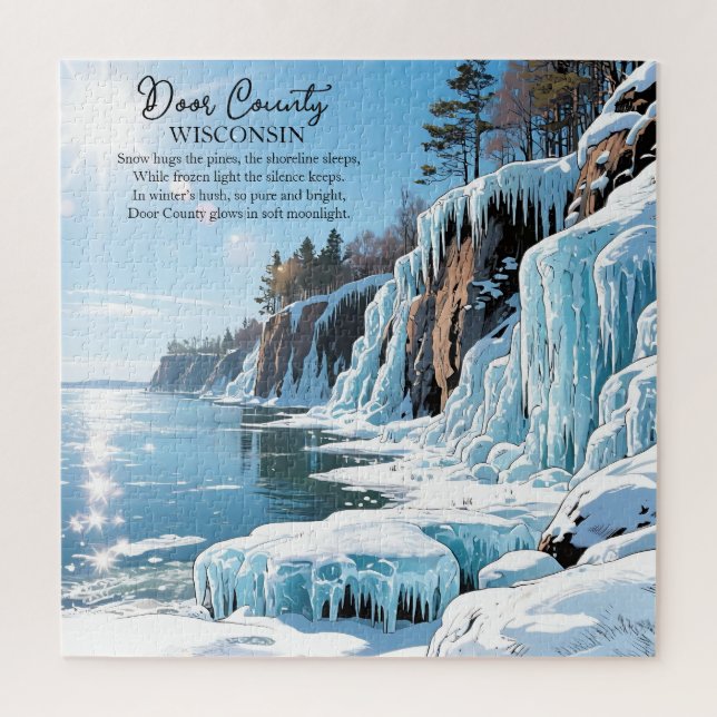 Door County Wisconsin Wintergedicht  Puzzle (Vertikal)