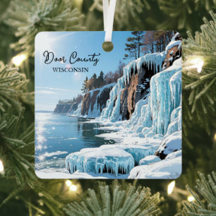 Door County Wisconsin Wintergedicht Weihnachten Ornament Aus Metall