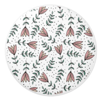 Door Knob Floral  Keramikknauf