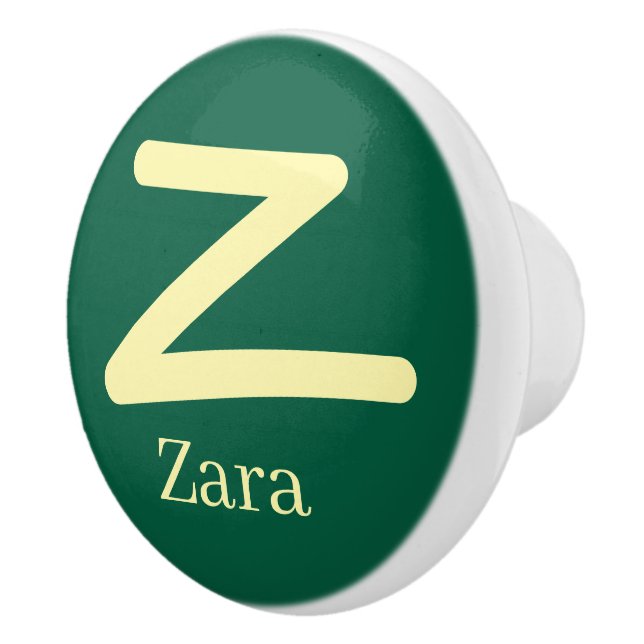 Door Knob Green Monogram  Keramikknauf (Rechts)