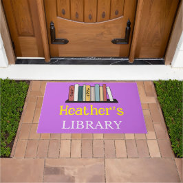 Door Mat - Bibliothek - Personalisiert - Name hinz Fußmatte