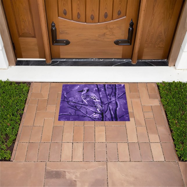 Door Mat mit Blue Jay Abstrakt Art Design Fußmatte (Außenbereich)