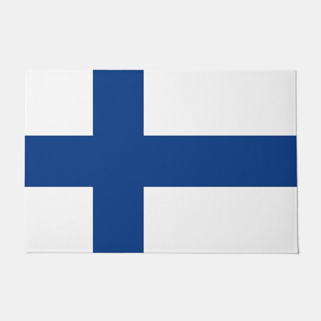 Door Mat mit der Flagge Finnlands Fußmatte (Vorderseite)