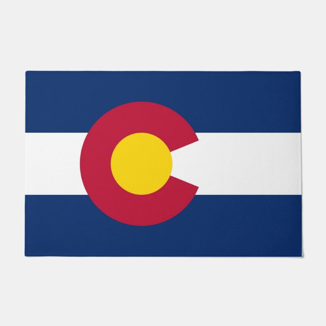 Door Mat mit Flag Colorado Staat, USA Fußmatte (Vorderseite)