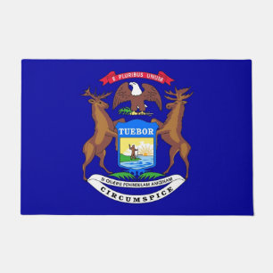 Door Mat mit Flagge des Michigan-Staat, USA Fußmatte