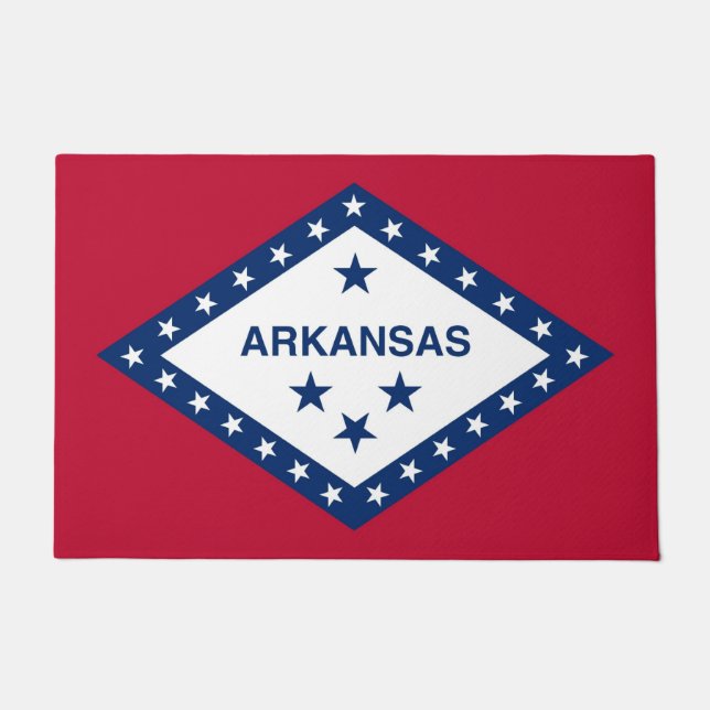Door Mat mit Flagge des Staat Arkansas, USA Fußmatte (Vorderseite)