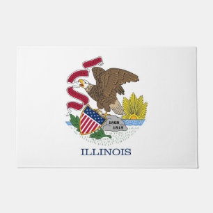 Door Mat mit Flagge des Staat Illinois, USA Fußmatte