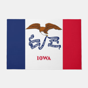 Door Mat mit Flagge des Staat Iowa, USA Fußmatte