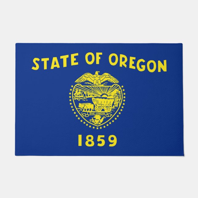 Door Mat mit Flagge des Staat Oregon, USA Fußmatte (Vorderseite)