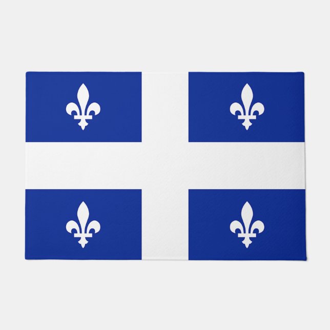 Door Mat mit Flagge Quebec, Kanada Fußmatte (Vorderseite)