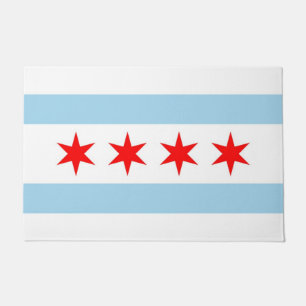 Door Mat mit Flagge von Chicago, Illinois Fußmatte