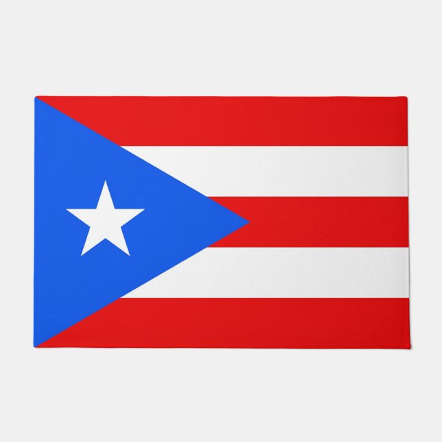 Door Mat mit Flagge von Puerto Rico, USA Fußmatte (Vorderseite)