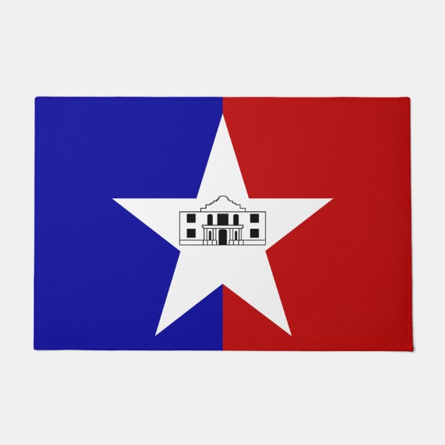 Door Mat mit Flagge von San Antonio Stadt Fußmatte (Vorderseite)
