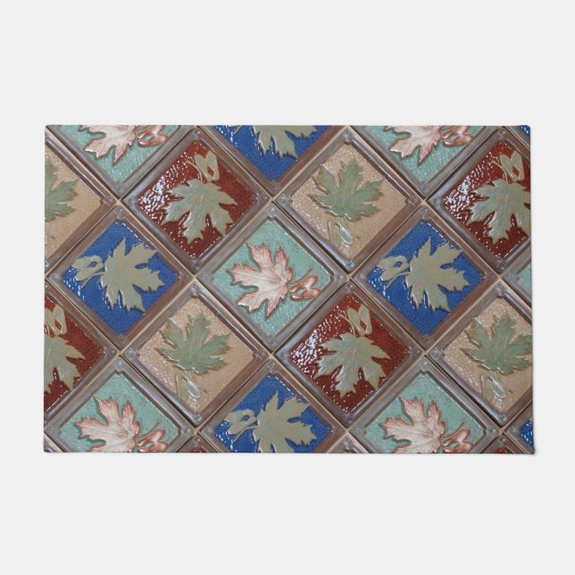 Door Mat mit handwerklichen Ahorn-Blätter Fußmatte (Vorderseite)