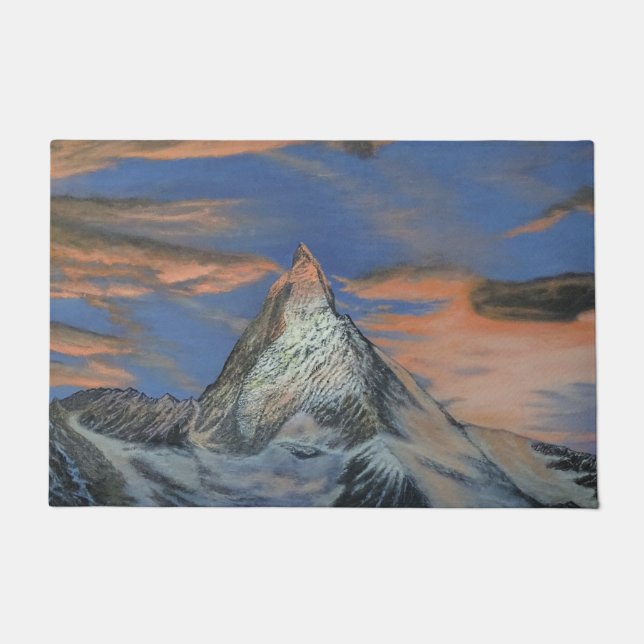 Door Mat - "The Matterhorn At Sunset" Fußmatte (Vorderseite)