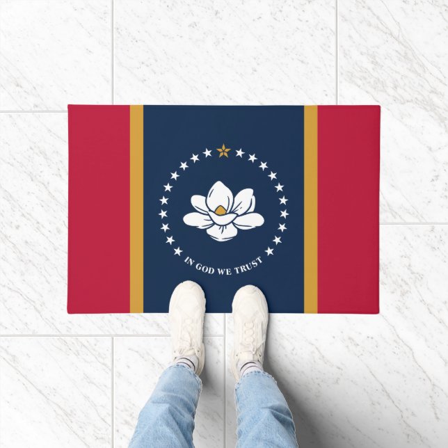 Door Mat with Flag of Mississippi State, USA Fußmatte (Indoor)