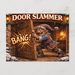Door Slammer Icelandic Yule Lad  Postkarte