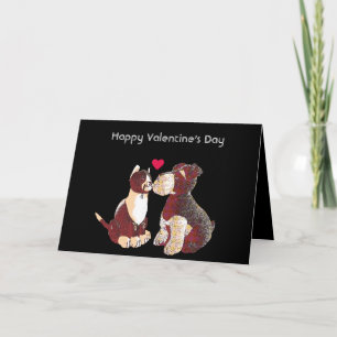 Door Stopp Dog and Cat Editable Valentine Karte