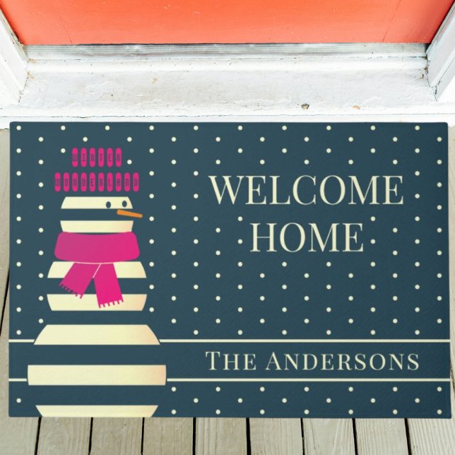 Doormat moderner Winter Wunderland Schneemann Fußmatte (Von Creator hochgeladen)