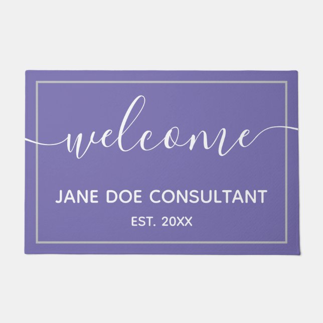 Doormat - Personalisierter Begrüßungsort Periwinkl Fußmatte (Vorderseite)