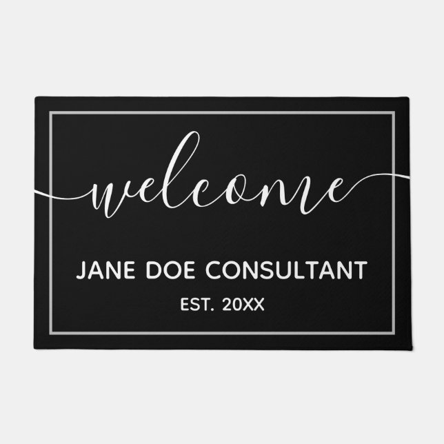 Doormat - Personalisiertes Schwarz und Weiß Fußmatte (Vorderseite)