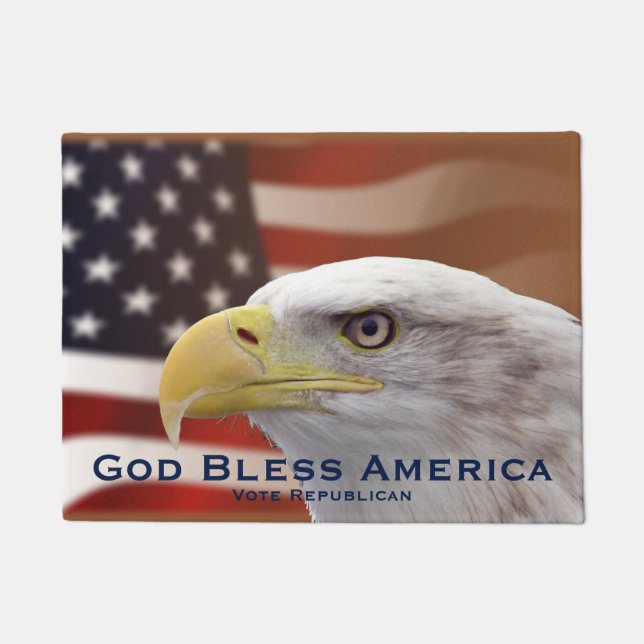 Doormat Politischer Gott segne wählen Republikaner Fußmatte (Vorderseite)