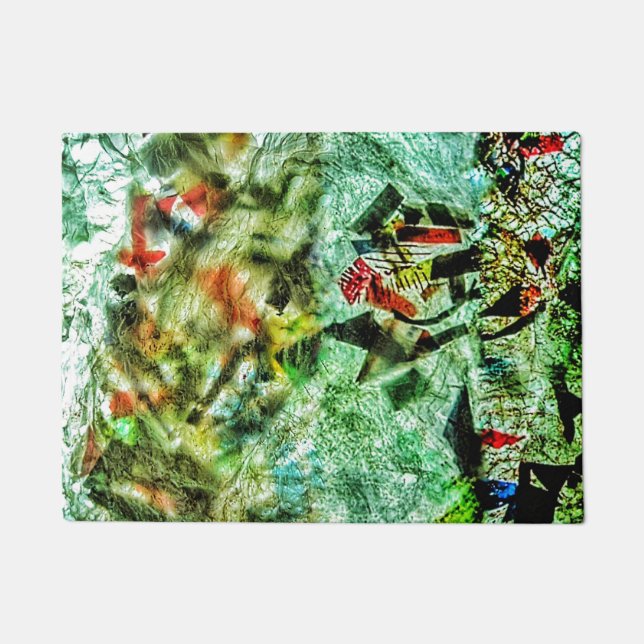 Doormat weiß abstrakt gerecycelt Plastikmotiv Fußmatte (Vorderseite)