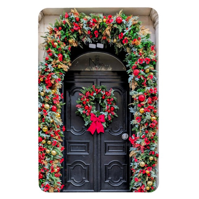 Doors of London: A Festive Christmas Magnet (Vertikal)