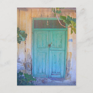 Doorway in Rhodos, Griechenland Postkarte