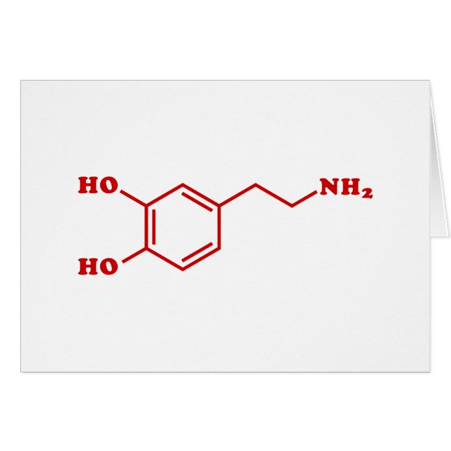 Dopamin Molecular Chemical Formula Greeting Card (Vorderseite (Horizontal))
