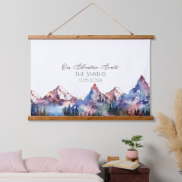 Dopamin Mountain Alternative Wedding Gästebuch Wandteppich Mit Holzrahmen