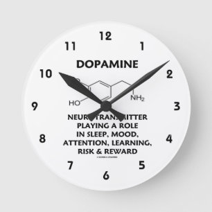 Dopamin-Neurotransmitter (chemisches Molekül) Roun Runde Wanduhr