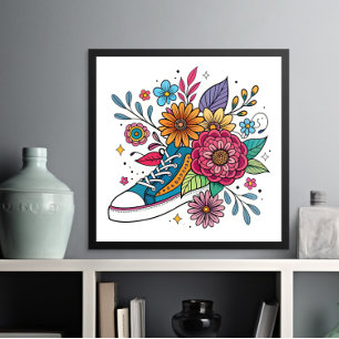 Dopamin Sneaker & Blume Poster