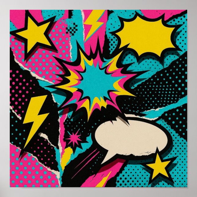 Dopamin Wall Art - Lebhafte Pop-Stimmung Poster (Vorne)