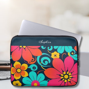 Dopamindekor - Bright Funky Blume-Retro Laptopschutzhülle