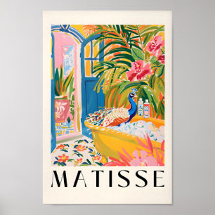 Dopamindekoration, Pfau in der Badewanne Kunstdruc Poster