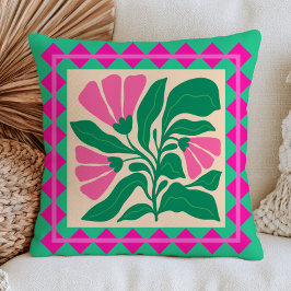 Dopamine-Ästhetik Matisse-inspiriert BOHO-Blumenmu Kissen