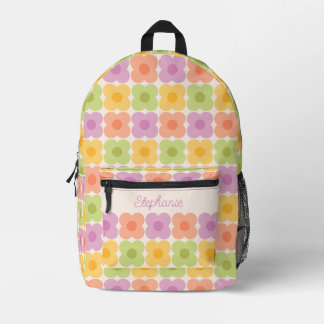 Dopamine-Ästhetik Retro-Blumen 70er Pastell-Name Bedruckter Rucksack