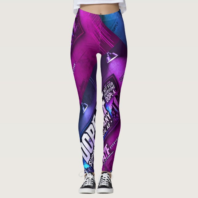 Dope_AF fett farbenfrohe, dehnbare Leggings (Vorderseite)