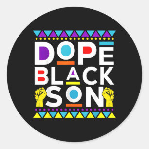 Dope Black Son Afro Pride Familie Matching Schwarz Runder Aufkleber