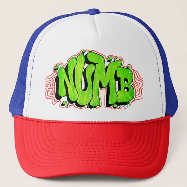 Dope Cap Neon Graffiti Truckerkappe (Vorderseite)
