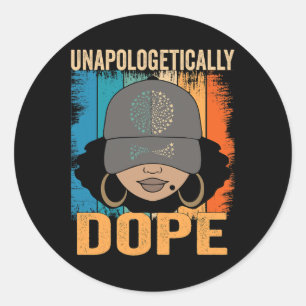 Dope Women Black History Monat 1. Juni Runder Aufkleber