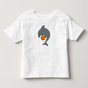 Dophin als Basketballspieler mit Basketball Kleinkind T-shirt