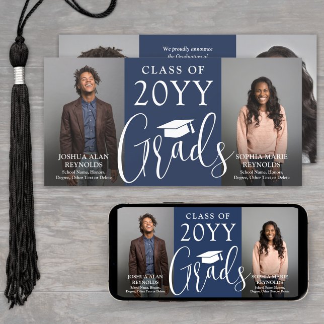 Doppel-Abschluss-2-Grade-Navy & White-Joint-Foto Ankündigung (Von Creator hochgeladen)