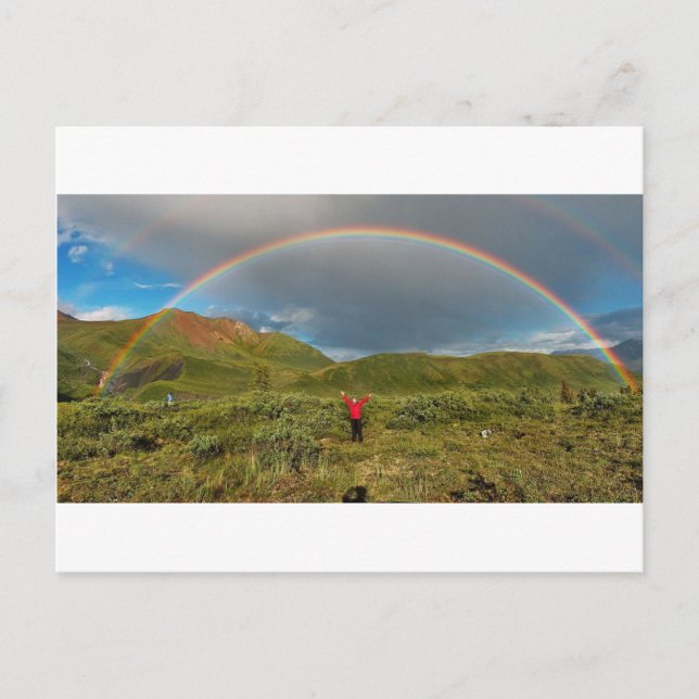 Doppel Alaskan Regenbogen, echtes Foto! Postkarte (Vorderseite)